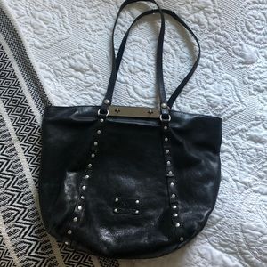Patricia Nash Black Leather Hand Bag